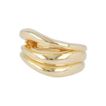 Dot | Ring 14 Carat Yellow Gold | Wavy lanes