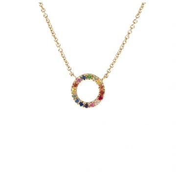 Yeva | necklace yellow gold open heart | Rainbow