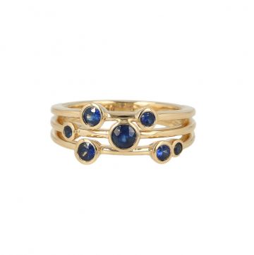 Yeva | Ring Yellow gold Fantasy | 7 Blue Sapphires