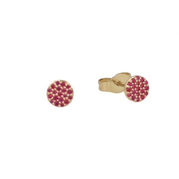 Yeva | Ear studs Pink Gold | Ruby Pavé