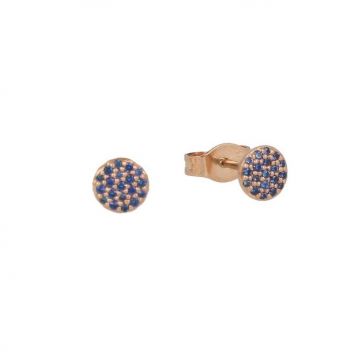 Yeva | Ear studs Rose Gold | Blue Sapphire Pavé