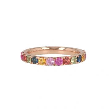 Yeva | Aliance ring pink gold | Rainbow sapphire 1.01ct