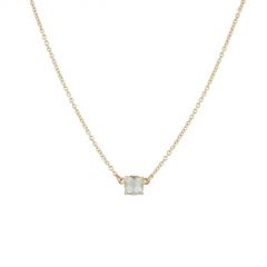 Sundrops | Necklace 14 Carat Yellow gold | Green Amethyst 6 x 6 mm