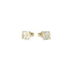 Sundrops | Earstuds 14 Carat Yellow gold | Green Amethyst 6 x 6 mm