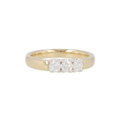 W | Diamond Alliance Ring Yellow Gold | 3 x 0.15ct