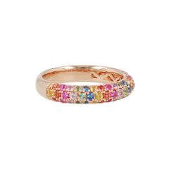 Yeva | Ring 14 Carat Pink Gold | Pavé Sapphires