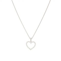 Yeva | Pendant 14 Carat White Gold | Diamond Heart