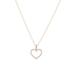Yeva | Pendant 14 Carat Pink Gold | Diamond Heart
