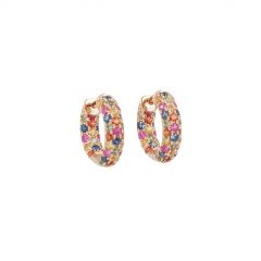 Yeva | Earrings Pink Gold | Pavé Sapphires