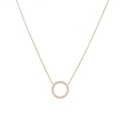 Yeva| Necklace Pink Gold | Diamond Circle 13 mm