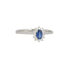 Lux | Ring Lady Lux 14 Carat White gold | Diamonds Sapphire S