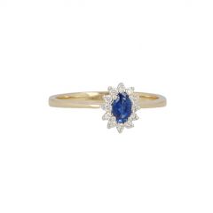 Lux | Ring Lady Lux 14 Carat Yellow & White gold | Diamonds Sapphire S
