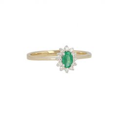 Lux | Ring Lady Lux 14 Carat Yellow & White gold | Diamonds Emerald S