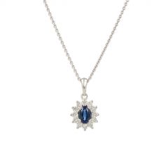 Lux | Pendant Lady Lux 14 Carat White gold | Diamonds Sapphire M