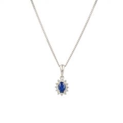Lux | Pendant Lady Lux 14 Carat White gold | Diamonds Sapphire S