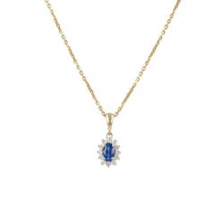 Lux | Pendant Lady Lux 14 Carat Yellow & White gold | Diamonds Sapphire S