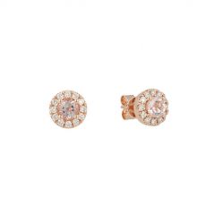 Lux | Earring Lady Lux 14 Carat Pink Gold | Diamonds Morganite