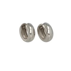 Be | Earrings 14 carat White gold | Round Hoops