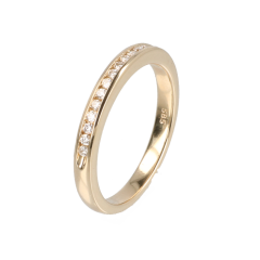 14krt geelgouden ring met 15 diamanten in railzetting