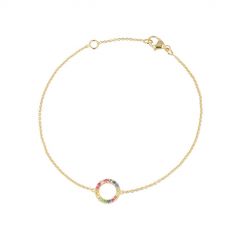 Yeva | Bracelet Yellow Gold | Rainbow Sapphire