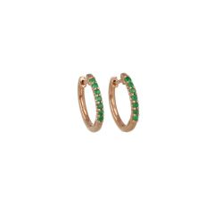 Yeva | 14carat Pink gold Earrings | Emerald