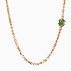 BRON | Joy Pink Gold Necklace | Ice Blue Diamond & Tsavorite