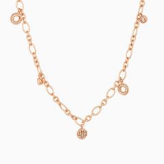 BRON | Joy Pink Gold Necklace | Diamond Pendants