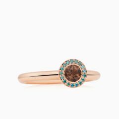 BRON | Sushi Ring | Smoky Quartz & Ice Blue Diamonds