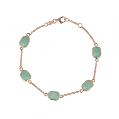 Sundrops | Bracelet 14 Carat Pink Gold | Amazonite