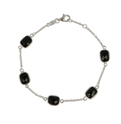 Sundrops | Bracelet 14 Carat White Gold | Onyx
