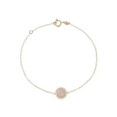 Sundrops | Bracelet 14 Carat Yellow Gold | Diamond Pink Mother Of Pearl
