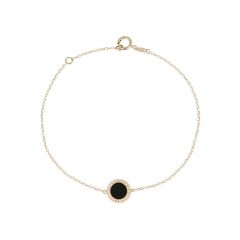Sundrops | Bracelet 14 Carat Yellow Gold | Diamond Onyx