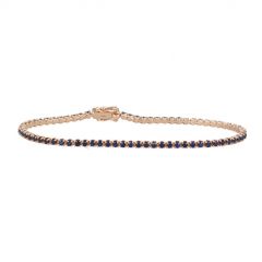 Yeva | Tennis Bracelet 14 Carat Pink Gold | Blue Sapphire