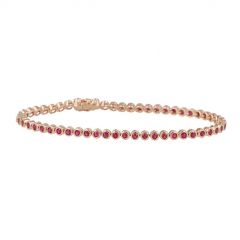 Yeva | Tennis Bracelet 14 Carat Pink Gold | Ruby