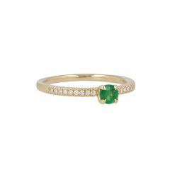Yeva | Ring 14 Carat Yellow Gold | Emerald Diamond