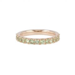 Yeva | Alliance Ring Pink Gold | Green Sapphire