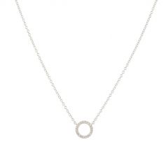 Yeva| Necklace White Gold | Diamond Circle 9 mm