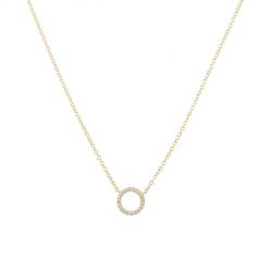 Yeva | Necklace Yellow Gold | Diamond Circle 9 mm