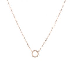Yeva| Necklace Pink Gold | Diamond Circle 9 mm