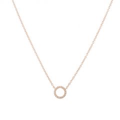 Yeva| Necklace Pink Gold | Diamond Circle 9 mm