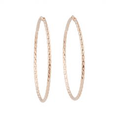 Dot | Earrings 14 Carat Pink Gold | Twisted Ø40 mm