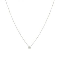 Lux | Necklace Solitaire 14 Carat White Gold | Diamond 0.31ct