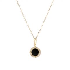 Sundrops | Necklace 14 Carat Yellow Gold | Diamond Onyx