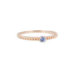 Yeva | Pink Gold Ring | Blue Sapphire