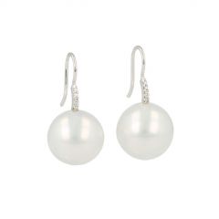 Sundrops | Earrings White Gold | Pearl & Diamond