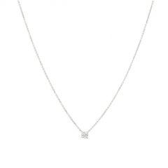 Lux | Necklace Solitaire 14 Carat White Gold | Diamond 0.21ct