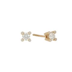 14krt witgouden oorbellen met 8 diamanten princess