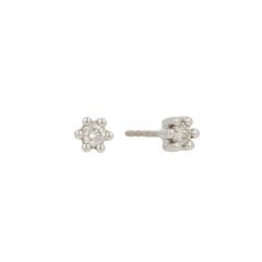 14krt witgouden oorbellen met 8 diamanten princess