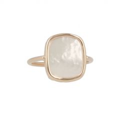 Gioia | Ring 14 Carat Pink Gold | Mother of Pearl 15 x 13 mm