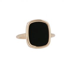 Sundrops | Ring 14 Carat Pink Gold | Onyx 15 x 13 mm
